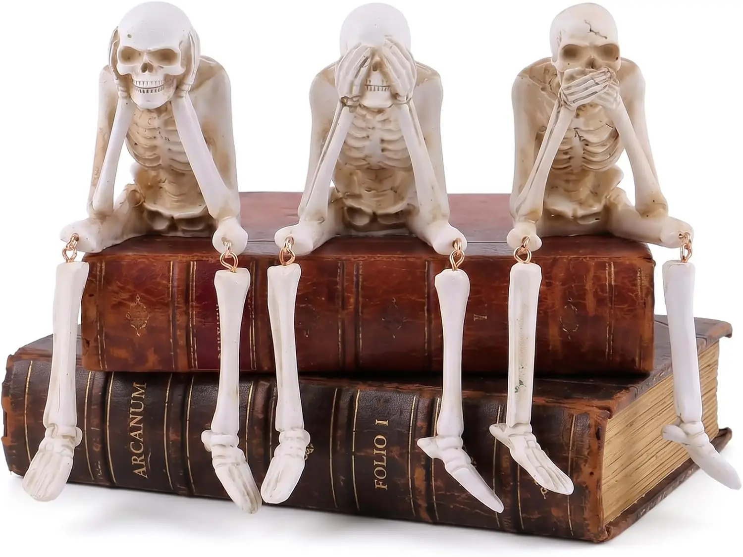 3PCS Halloween Skeleton Figurines Set Full Body Skeleton H Movable Joint Plastic Hanging Skull Ornament for Haunted House Party Supplies - Image 8