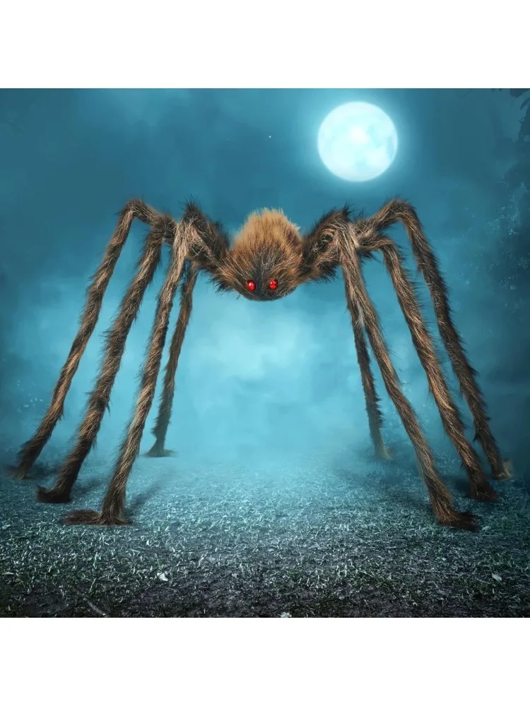 Halloween Outdoor Decorations Giant Spider, Scary Large Spider Props for Yard Lawn Halloween Outside Decor and Indoor Party Decor, Brown (Standing Height is 15 inches) - Image 7