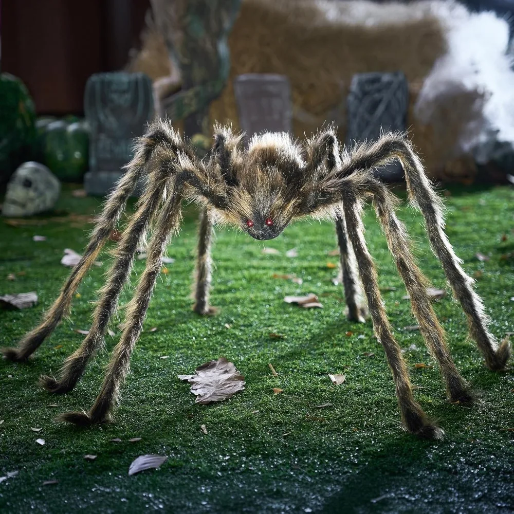 Halloween Outdoor Decorations Giant Spider, Scary Large Spider Props for Yard Lawn Halloween Outside Decor and Indoor Party Decor, Brown (Standing Height is 15 inches) - Image 10