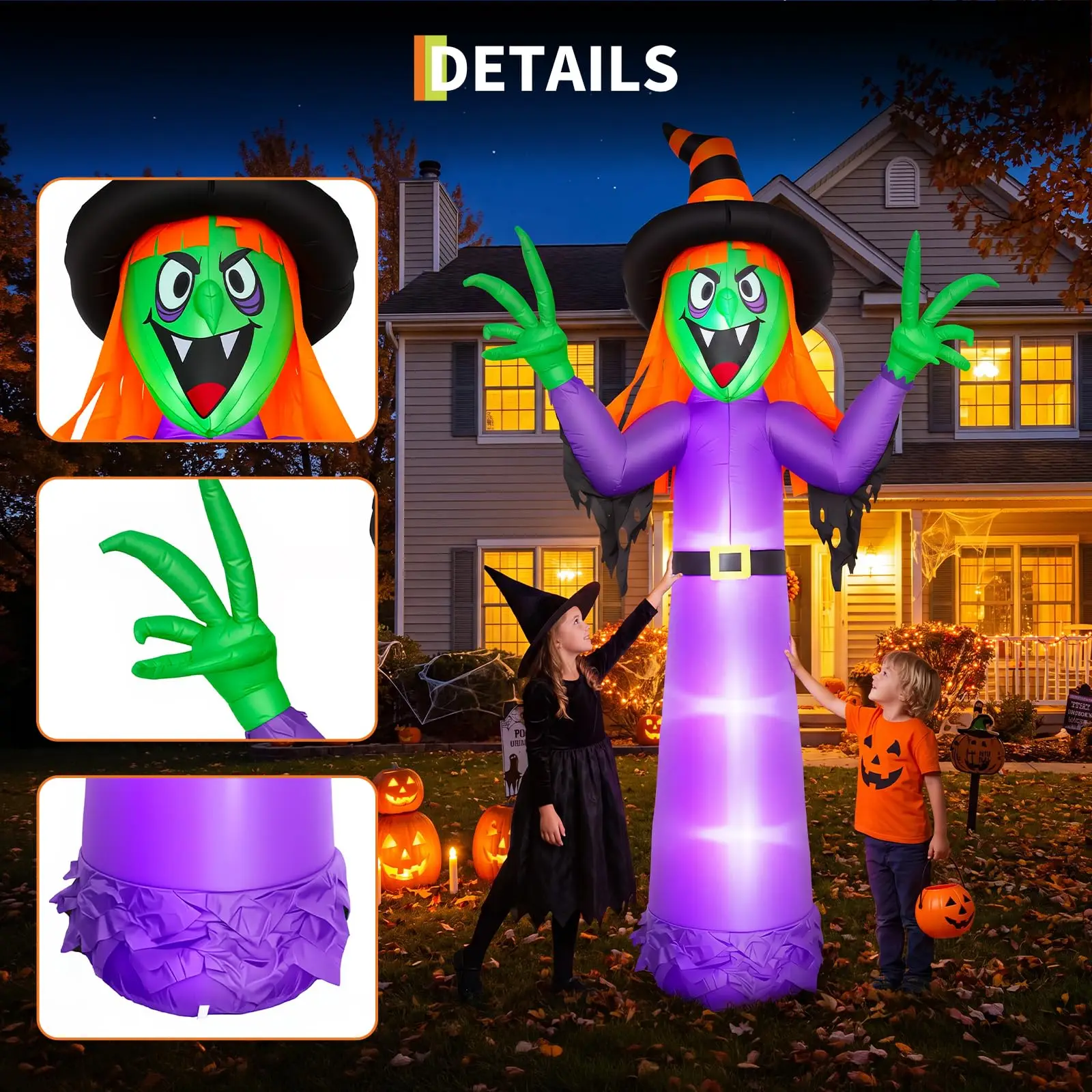 Inflatable Halloween Witch Decoration 360cm Tall Spooky Outdoor Yard - Image 7