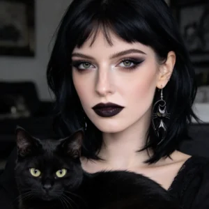 1 Pair Black Cat Earrings, Hollow Out Black Cat Drop Earrings, Gothic Halloween Witch Jewelry