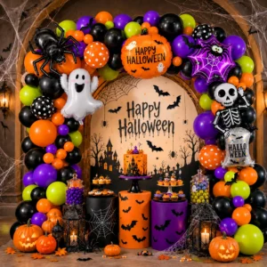 108 Pcs Halloween Balloon Garland Arch Kit for Halloween Party Decorations, Halloween Balloons Arch Kit, Halloween Balloons, Halloween Party Balloons, Halloween Foil Balloons, Halloween Supplies