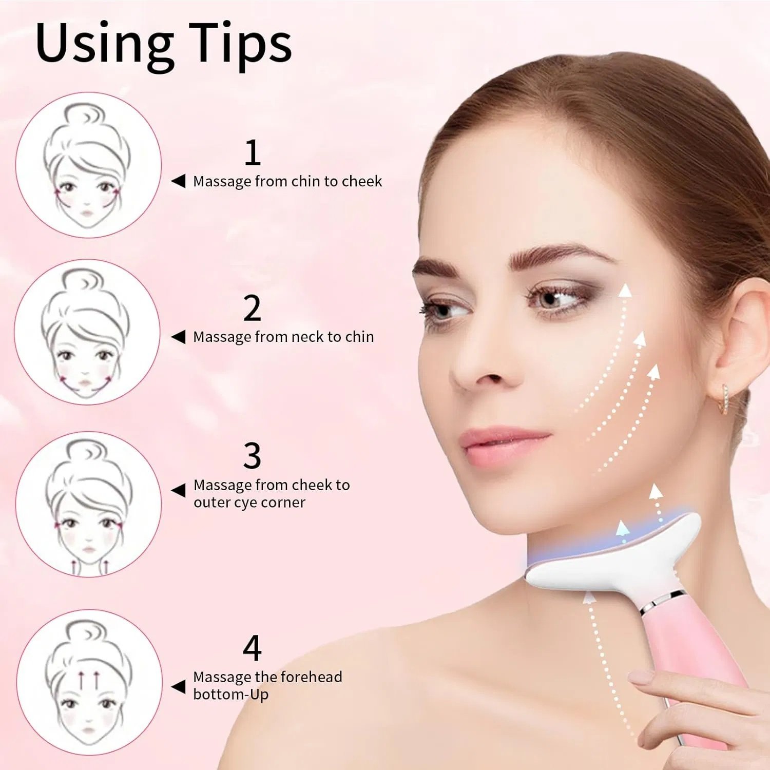 Neck Face Massager, Skin Care Face Massage Tool, 3-in-1 Facial Massager, Face Sculpting Tool With Thermals, Vibration - Image 4